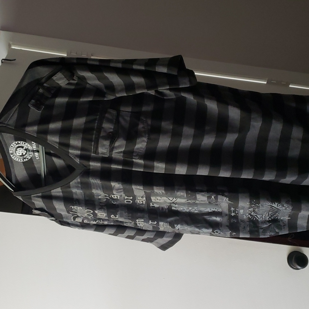 Black and gray designer shirt